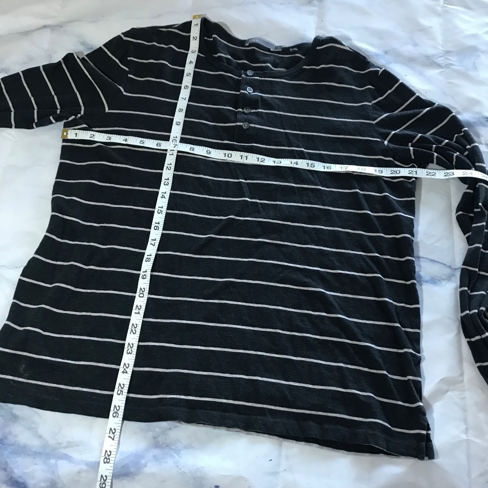 Vince Black & White Striped Long Sleeve Top - Picture 4 of 5
